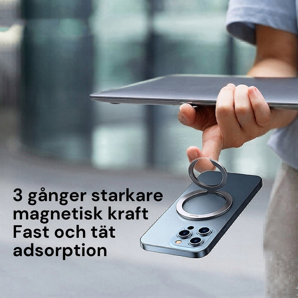 Magnetisk Ringhållare för Mobil – Stabilt Fingergrepp & Flexibelt Ställ