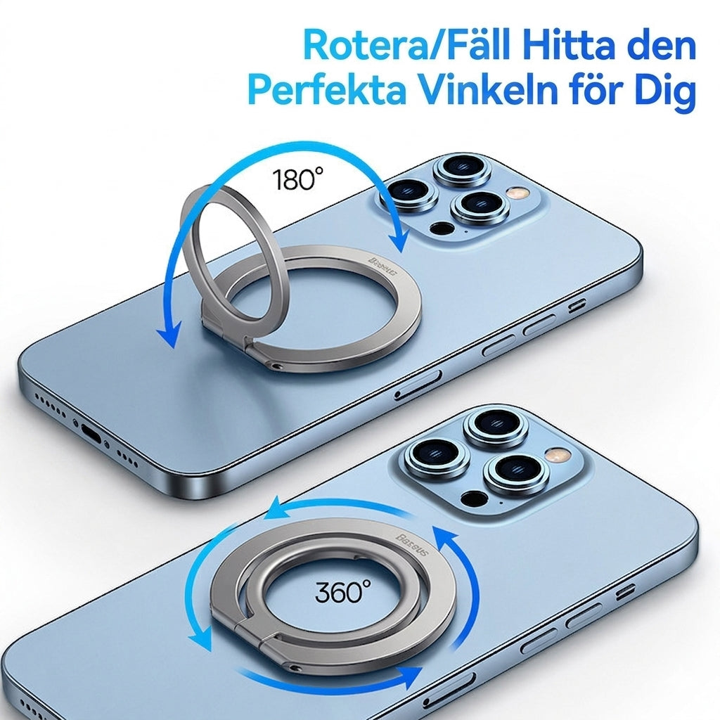 Magnetisk Ringhållare för Mobil – Stabilt Fingergrepp & Flexibelt Ställ